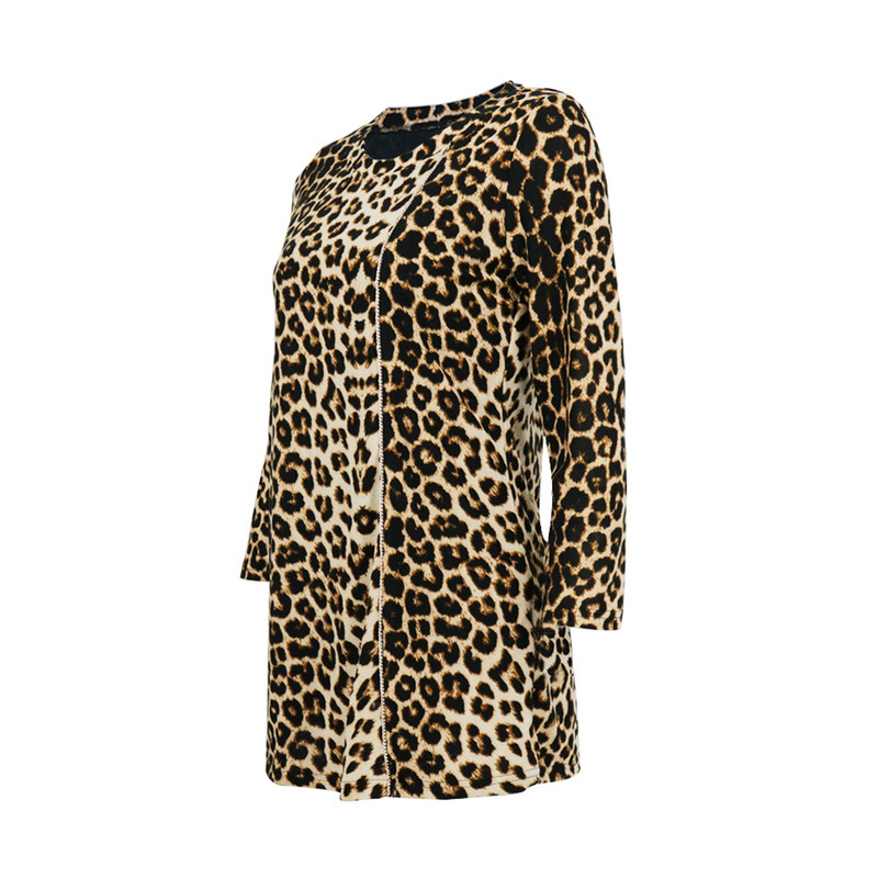 Yitonglian Zimné nové elegantné leopardie tuniky so zlatým reťazcom pre ženy Módne plus veľkosti Casual Party Blúzka Tričko H407