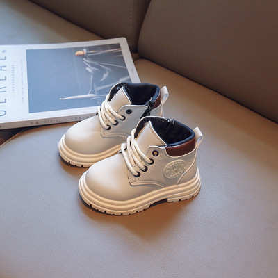 Bērniem Ādas zābaki Zēniem Apavi Pavasaris Rudens Bērnu Zābaki Modes Toddler Silti Ziemas Zābaki Meiteņu Zābaki Plīša siltumam