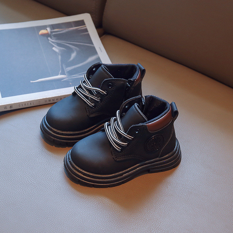 Bērniem Ādas zābaki Zēniem Apavi Pavasaris Rudens Bērnu Zābaki Modes Toddler Silti Ziemas Zābaki Meiteņu Zābaki Plīša siltumam