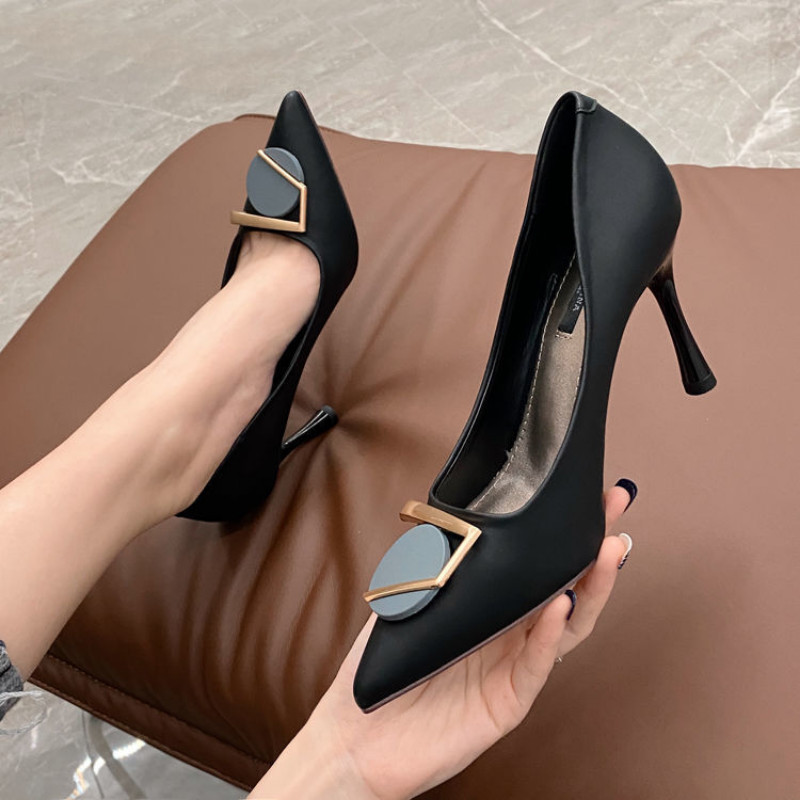 Ženska ljetna obuća Ružičaste cipele na super visoku petu za žene 2023. Stilito sa špicastim vrhovima Uredski šik i elegantan korejski stil Y2k A