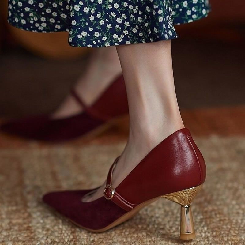 Cipele za žene 2023. Pumpice Večernja ženska ljetna obuća za mladenke Špic na visokim petama Crvena ležerna šik i elegantna A