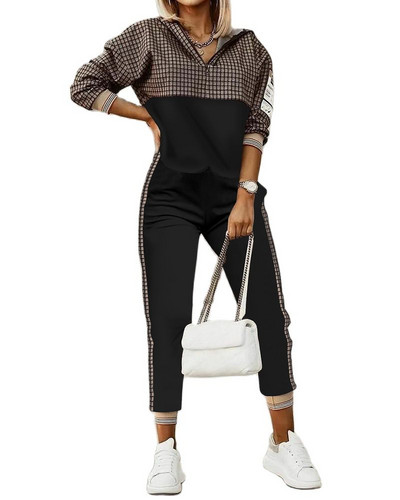 Módne ležérne nohavice s vreckami a zipsom, dámske obleky, dvojdielne súpravy, dámske outfity s dlhým rukávom, dvojdielna súprava s mikinou