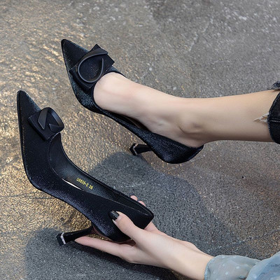 Ženska ljetna obuća Večernje cipele za žene 2023. Zelene visoke potpetice sa špicastim vrhovima Seksi na cipele s potpeticom Beau Today Genuine Mark E