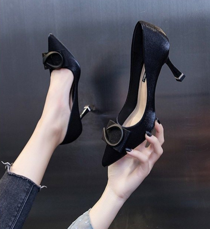 Ženska ljetna obuća Večernje cipele za žene 2023. Zelene visoke potpetice sa špicastim vrhovima Seksi na cipele s potpeticom Beau Today Genuine Mark E