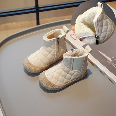 Παιδικά χειμωνιάτικα μποτάκια για το χιόνι Αγόρια ζεστά βαμβακερά παπούτσια με χοντρή γούνα για κορίτσια Αγελάδα Μυϊκά κοντά μπότες Baby Soft Princess παπούτσια
