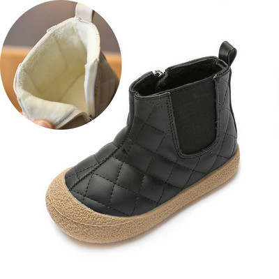 Παιδικά χειμωνιάτικα μποτάκια για το χιόνι Αγόρια ζεστά βαμβακερά παπούτσια με χοντρή γούνα για κορίτσια Αγελάδα Μυϊκά κοντά μπότες Baby Soft Princess παπούτσια