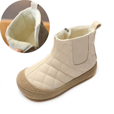 Παιδικά χειμωνιάτικα μποτάκια για το χιόνι Αγόρια ζεστά βαμβακερά παπούτσια με χοντρή γούνα για κορίτσια Αγελάδα Μυϊκά κοντά μπότες Baby Soft Princess παπούτσια