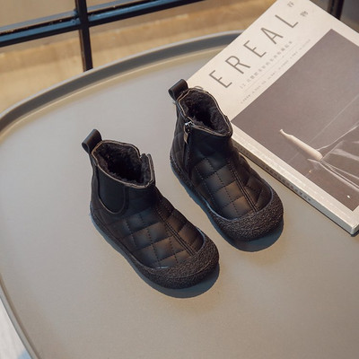 Παιδικά χειμωνιάτικα μποτάκια για το χιόνι Αγόρια ζεστά βαμβακερά παπούτσια με χοντρή γούνα για κορίτσια Αγελάδα Μυϊκά κοντά μπότες Baby Soft Princess παπούτσια