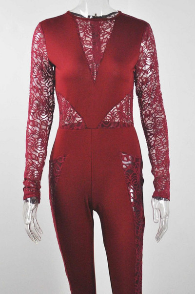 Μοντέρνα σέξι O λαιμόκοψη καλοκαιρινές γυναικείες ολόσωμες φόρμες Γυναικεία δαντέλα μακρυμάνικο κορμάκι Σέξι φόρμες προοπτικής