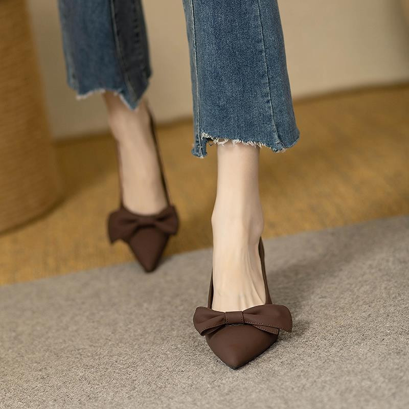 Cipele za žene 2023. Ljetna obuća za mladenke Ženska obuća na špic s mašnom na potpeticama Visoke potpetice Ležerne, udobne i elegantne