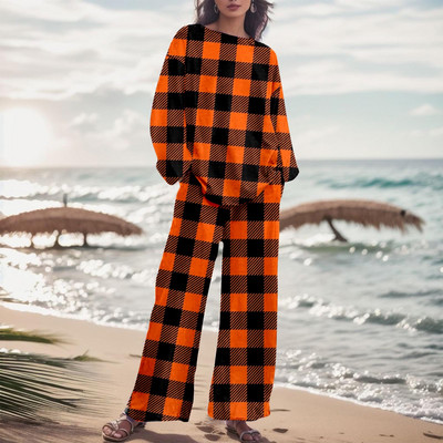 Dámska módna dvojdielna súprava s gradientnou farbou a nohavicami, jesenný oblek s prechodovou farbou 2023, voľné nadrozmerné elegantné tepláky