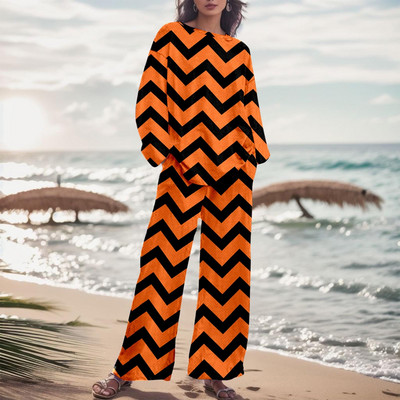 Dámska módna dvojdielna súprava s gradientnou farbou a nohavicami, jesenný oblek s prechodovou farbou 2023, voľné nadrozmerné elegantné tepláky