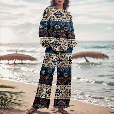 Dámska módna dvojdielna súprava s gradientnou farbou a nohavicami, jesenný oblek s prechodovou farbou 2023, voľné nadrozmerné elegantné tepláky