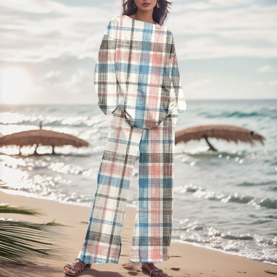 Dámska módna dvojdielna súprava s gradientnou farbou a nohavicami, jesenný oblek s prechodovou farbou 2023, voľné nadrozmerné elegantné tepláky