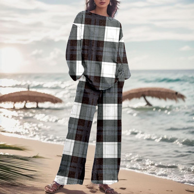 Dámska módna dvojdielna súprava s gradientnou farbou a nohavicami, jesenný oblek s prechodovou farbou 2023, voľné nadrozmerné elegantné tepláky