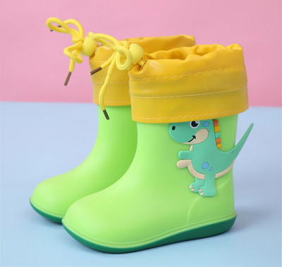 Rudens žiemos vaikiški batai nuo lietaus Šilti pliušiniai neperšlampami vaikiški batai nuo lietaus berniukams mergaitėms kūdikių guminiai batai minkšti PVC sniego batai CSH789