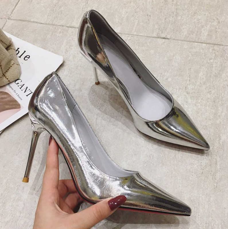 Dámske topánky 2023 Strieborná dámska letná obuv Večerná sexy super vysoká podpätková obuv so špicatou špičkou Stilito v ponuke Obľúbený trend EA
