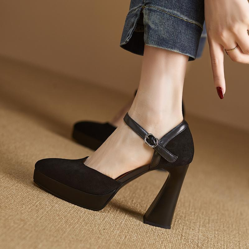 Dámske letné topánky na striptíz pre ženy 2023 sandále na večernej platforme so špicatou špičkou, super vysoký podpätok, blokové hrubé podpätky 39