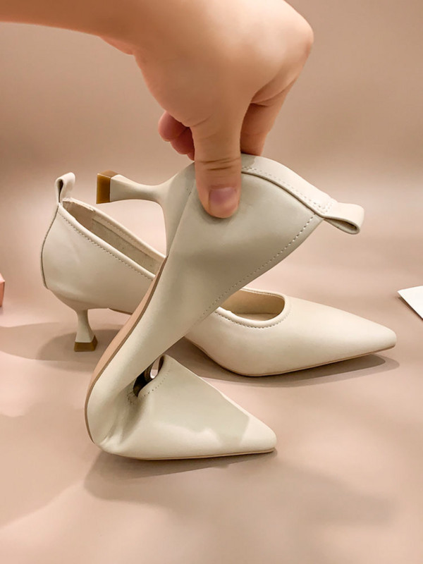 Pantofi pentru femei 2023 Mocasini Varf ascutit Incaltaminte dama vara cu toc mediu Stilito Piele normala Casual Office Primavara