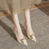 Παπούτσια για γυναίκες 2023 Office on Heeled γυναικεία καλοκαιρινά παπούτσια Pumps Ψηλοτάκουνα κανονικό δέρμα Casual Stilito Επίσημες εκπτώσεις τελευταία