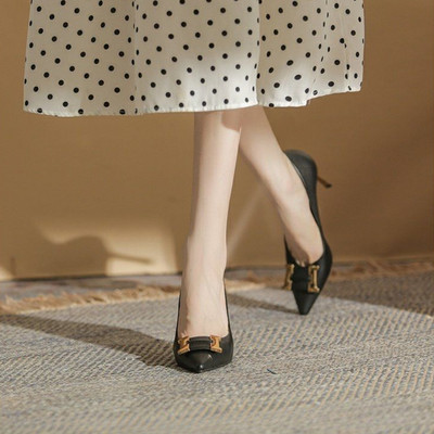 Παπούτσια για γυναίκες 2023 Office on Heeled γυναικεία καλοκαιρινά παπούτσια Pumps Ψηλοτάκουνα κανονικό δέρμα Casual Stilito Επίσημες εκπτώσεις τελευταία