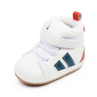 2022 Nové zimné plyšové hrubé detské čižmy, pruhované športové snehové čižmy s protišmykovou gumenou podrážkou, topánky do postieľky pre novorodencov a batoľatá