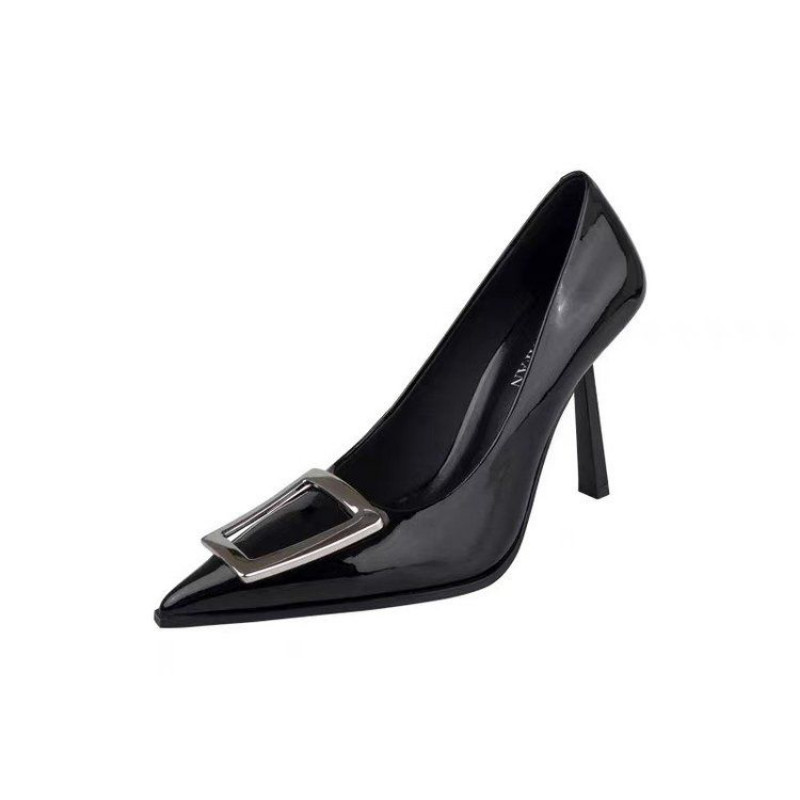 Cipele za žene 2023. Večernja ženska ljetna obuća Stilito crna, super visoka peta, špicasti vrh, normalna koža, ležerna moda Y2k