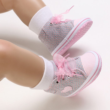 Нови пролетни есенни новородени сладки момичета маратонки обувки каузални спортни бебета малки деца мека подметка против хлъзгане бебешки обувки първи проходилки