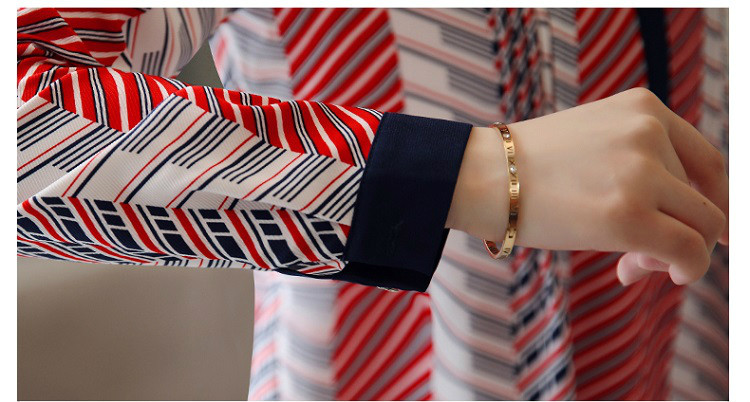 Bluză din șifon cu dungi de toamnă cu mâneci lungi Cămașă de modă pentru femei Bluze 2018 OL Bluză Femei Topuri Blusa Feminina Cămașă 1141 40