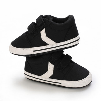 Черни модни новородени ежедневни платнени обувки Момчета и момичета Обувки за първа стъпка Бебета Малки деца Детски неплъзгащи се бебешки обувки