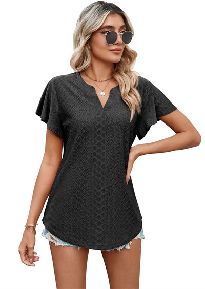 Letné jednofarebné tričká Dámske vintage elegantné tričko Dámska móda Y2k topy tričká oblečenie Streetwear ležérne tričko Dámske bluzúky