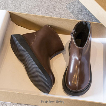Άνοιξη φθινόπωρο παιδικές μπότες Pu Δερμάτινες μαλακές μπότες για αγόρια κορίτσια Μόδα ψηλά αθλητικά παπούτσια Παιδικά casual παπούτσια Μαύρα καφέ