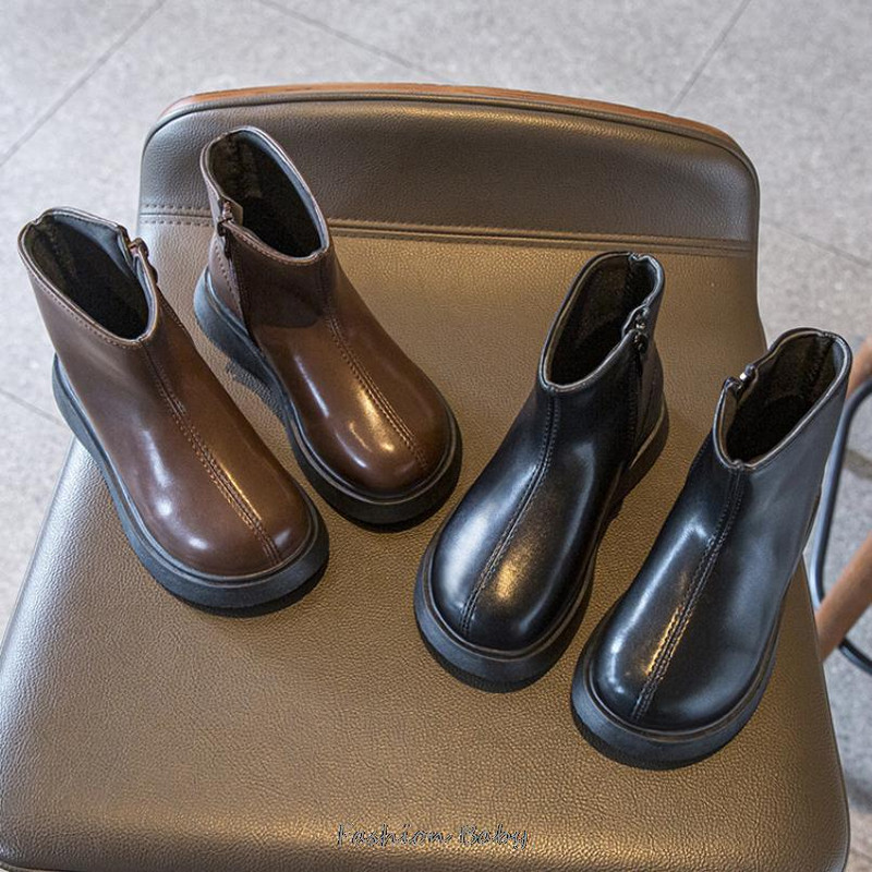 Proljeće Jesen Dječje čizme Meke čizme od pu kože za dječake Djevojčice Modne visoke tenisice Dječje ležerne cipele Crno smeđe