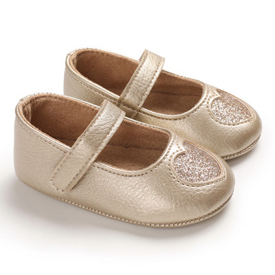Pantofi de mers pentru botez nou-născut nou-născut pantofi de plimbare eleganti și nobili pantofi de prințesă aurii, confortabili, talpi moi, pantofi de mers anti-alunecare