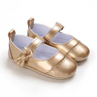 Pantofi de mers pentru botez nou-născut nou-născut pantofi de plimbare eleganti și nobili pantofi de prințesă aurii, confortabili, talpi moi, pantofi de mers anti-alunecare