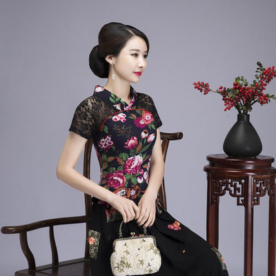 Ženska NOVA košulja Tanka majica s cvijetom Pamučna seksi čipkana bluza Košulje u kineskom stilu Vintage Hanfu odjeća Velika veličina 3XL 4XL 5XL 6XL