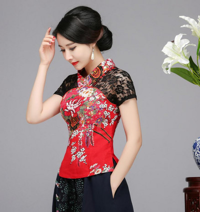Ženska NOVA košulja Tanka majica s cvijetom Pamučna seksi čipkana bluza Košulje u kineskom stilu Vintage Hanfu odjeća Velika veličina 3XL 4XL 5XL 6XL