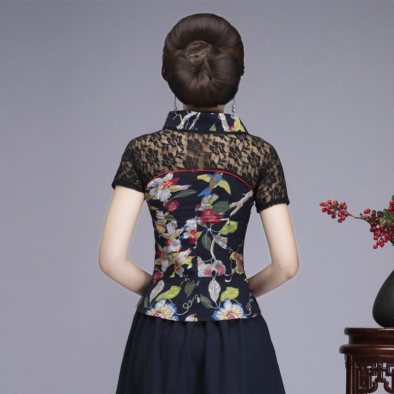 Ženska NOVA košulja Tanka majica s cvijetom Pamučna seksi čipkana bluza Košulje u kineskom stilu Vintage Hanfu odjeća Velika veličina 3XL 4XL 5XL 6XL