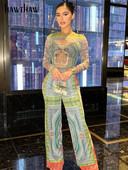 Hawthaw γυναικεία μακρυμάνικη διχτυωτή μπλούζα μπλουζάκια μακρύ παντελόνι σετ δύο τεμαχίων ρούχα 2022 Φθινοπωρινά ρούχα Είδη χονδρικής για επιχειρήσεις