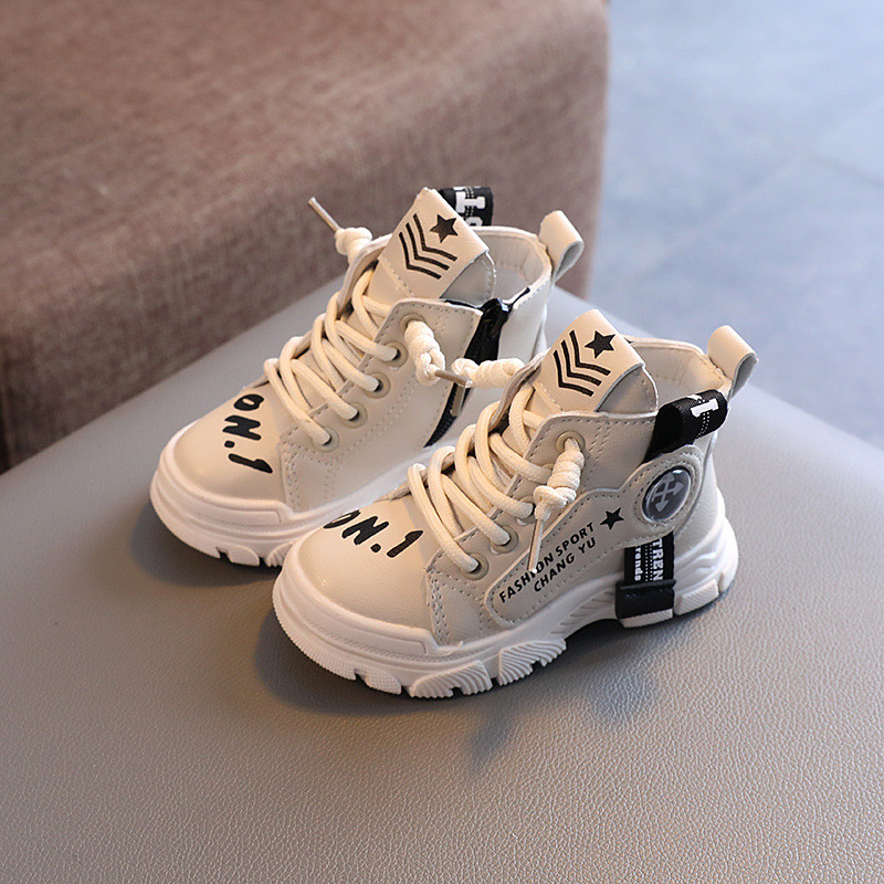 COZULMA Copii Toamna Iarna Pantofi 1-6 Ani Copii Copii Mici Cizme Moda Fete Baieti Cizme scurte Pantofi din piele moale 21-30