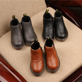 Παιδικές μπότες ρετρό στυλ 2023 Φθινοπωρινή χειμερινή μόδα Παιδικά μασίφ καθημερινά βαμβακερά παπούτσια για μικρά αγόρια, κορίτσια, δερμάτινες μπότες