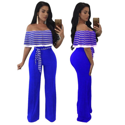 Modni ženski kombinezoni s volanima Seksi kombinezoni za igru veće veličine Bodi hlače