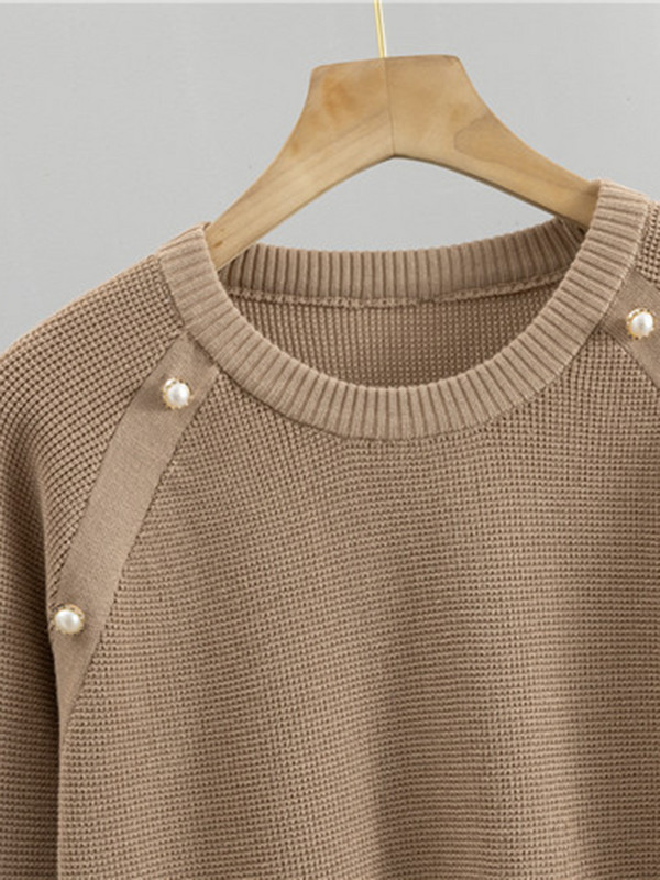 Sveter s výstrihom do O-krku, 2-dielny set pre ženy, ležérny pletený sveter, outfity, kórejský pletený sveter, tepláky, obleky, tepláky