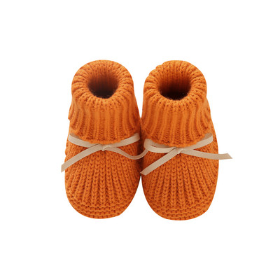 Βρεφικά παπούτσια για νεογέννητα πλεκτά βρεφικά κοριτσάκια Μπότες για αγόρια Χαριτωμένα παπούτσια για νήπιο με κόμπους πεταλούδας Ζεστά 0-18 εκατ. Αξεσουάρ Καπέλα Γάντια