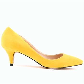 6 см комфортни дамски обувки с високи токчета 2023 г. Пролетни обувки с остър пръст, плътни флокови модни булчински рокли, помпи Плитки дамски офис обувки
