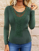 2023 Jesen Zima Izdubljena čipkasta bluza dugih rukava Odjeća za uredske dame Elegantne ženske luksuzne dizajnerske šarmantne majice