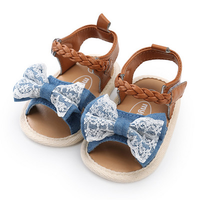 2022 Dievčenské sandále s mašľou, batoľatá, novorodenecké sandále, letné dievčenské mäkké topánky do postieľky, sandále pre dojčatá