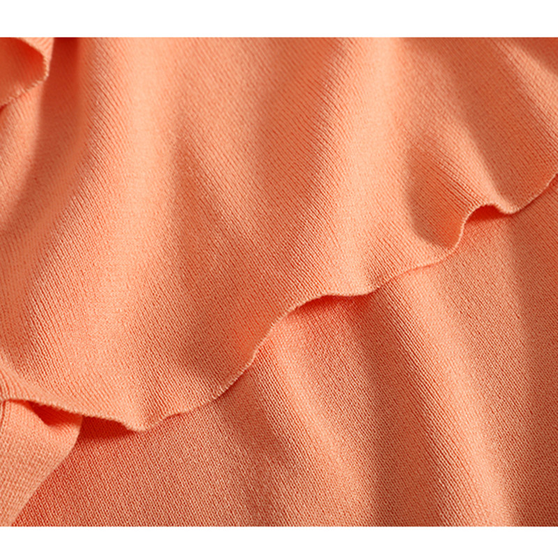 Korejski pulover s O-izrezom i polu-rukavima s bočnim prorezima Top+hlače širokih nogavica Pleteni ženski dvodijelni kompleti Jednobojna široka ženska trenirka