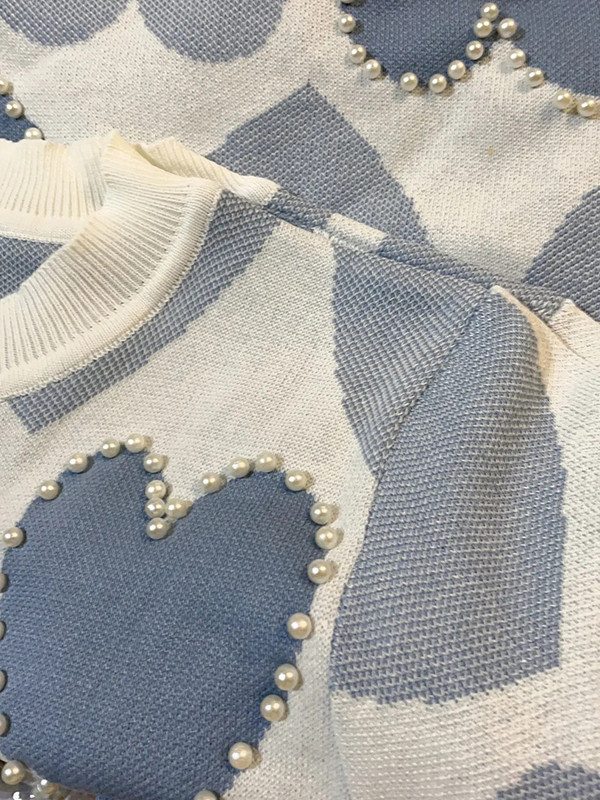 Set de 2 piese tricotat de primăvară vară pentru femei, cu imprimeu cu margele, cu mânecă scurtă, pulover, topuri + pantaloni, costum roz, trening casual