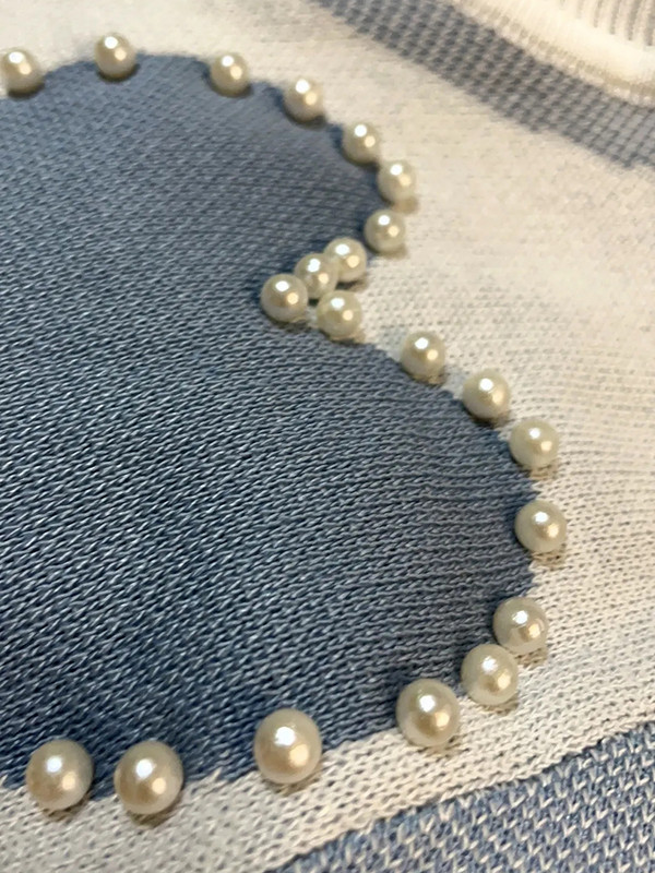 Set de 2 piese tricotat de primăvară vară pentru femei, cu imprimeu cu margele, cu mânecă scurtă, pulover, topuri + pantaloni, costum roz, trening casual